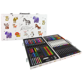 Huge Artistic Painting Set  94 Elements In a suitcase with prints of cheerful animals