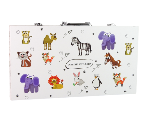 Huge Artistic Painting Set  94 Elements In a suitcase with prints of cheerful animals