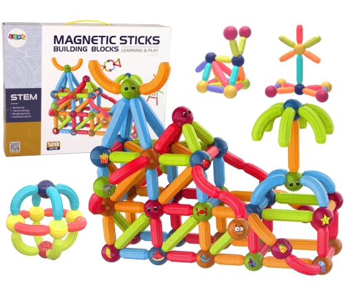 Educational Magnetic Bricks Set of 128 pieces