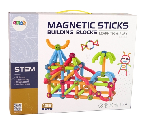 Educational Magnetic Bricks Set of 128 pieces