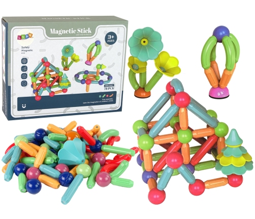 Magnetic Plastic Construction Blocks 78 Elements