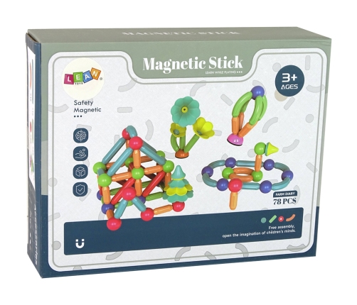 Magnetic Plastic Construction Blocks 78 Elements