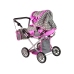 2-in-1 Stroller with Bag Grey Pink Stars