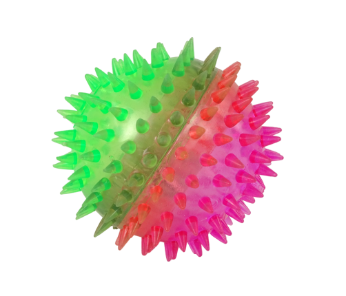 Spiked ball transparent 8.5cm with light bicolour HPA07