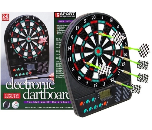 Electronic Dartboard Led Score Display Dart Board 18 Games 3 Darts 12 Spare Tips