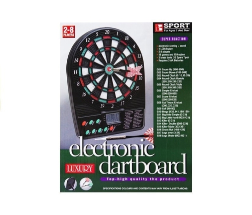 Electronic Dartboard Led Score Display Dart Board 18 Games 3 Darts 12 Spare Tips