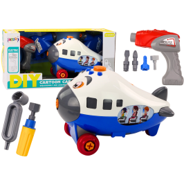 Cartoon Airplane Twisting Wings DIY Blue