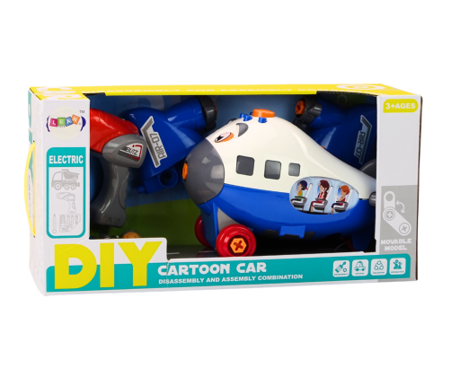 Cartoon Airplane Twisting Wings DIY Blue