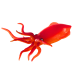 Sea World Orange Squid Rubber Figurine