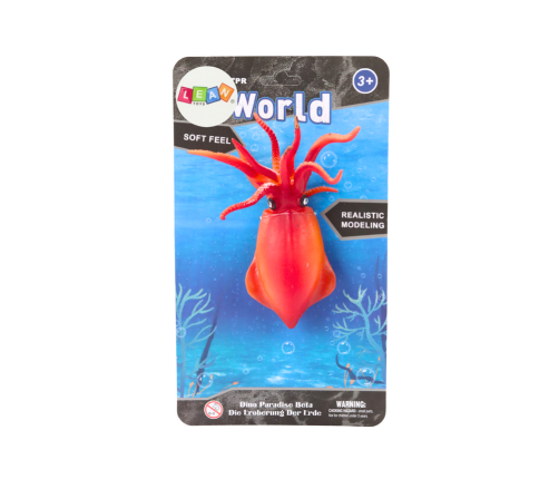 Sea World Orange Squid Rubber Figurine