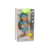 Baby doll in blue clothes, hat, pacifier, and blanket