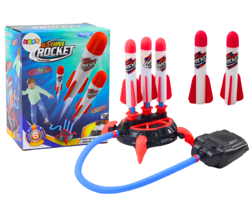 Triple Launcher Catapult Foam Rocket Push Up Game