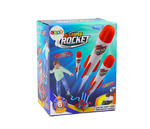 Triple Launcher Catapult Foam Rocket Push Up Game