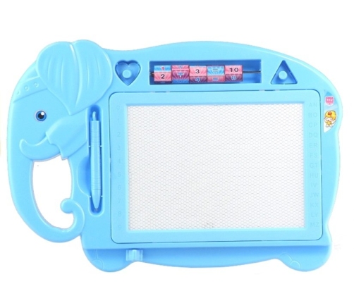 Magnetic Drawing Board Blue Elephant with Stamps