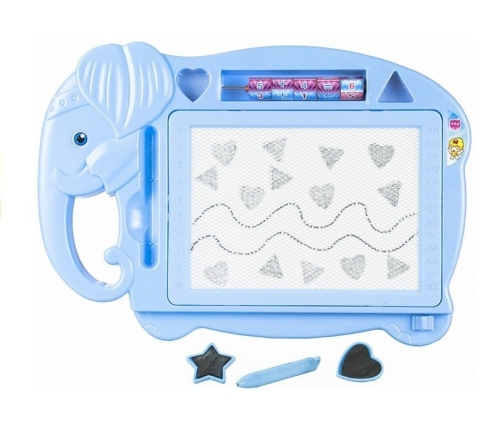 Magnetic Drawing Board Blue Elephant with Stamps