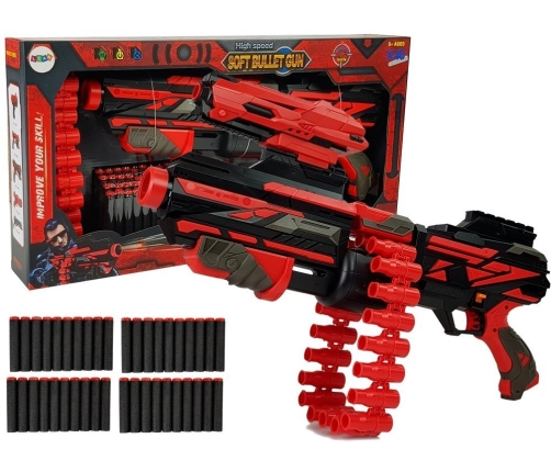 Foam Cartridge Gun 40 Piece Red/Black Target