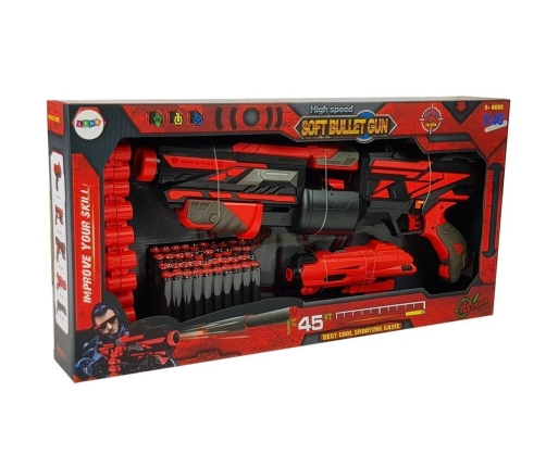 Foam Cartridge Gun 40 Piece Red/Black Target