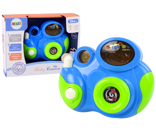 Interactive Photo Camera For your baby Melodies of light and sounds BLUE COLOUR