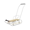 Metal Sled with Push Bar Backrest Strap White