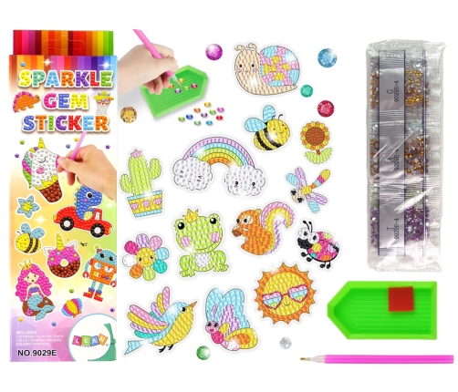 Diamond Embroidery Sticker Set Animals Garden Rainbow Mosaic