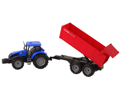 Tractor with Trailer Agricultural Vehicle Farm Blue