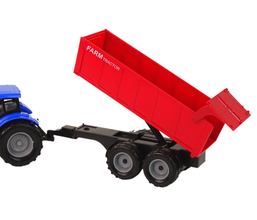 Tractor with Trailer Agricultural Vehicle Farm Blue