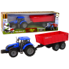 Tractor with Trailer Agricultural Vehicle Farm Blue