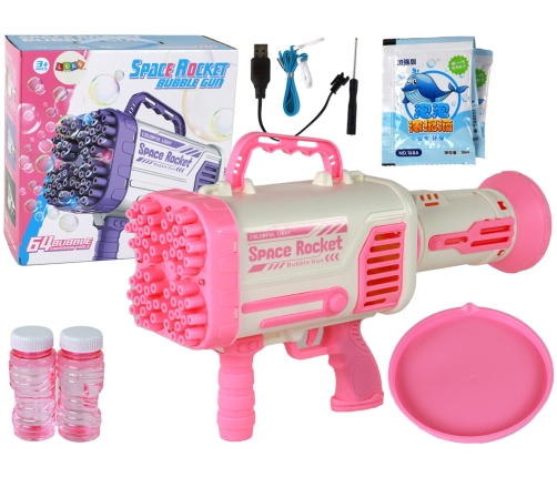 Soap Bubble Machine Soap Bubbles Electric Gun Pink