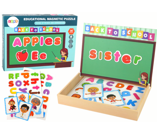 A set of educational magnetic puzzles with a multifunctional board