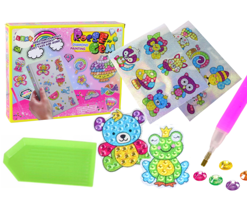 Set of DIY Diamond Stickers, Colorful Animals Stickers