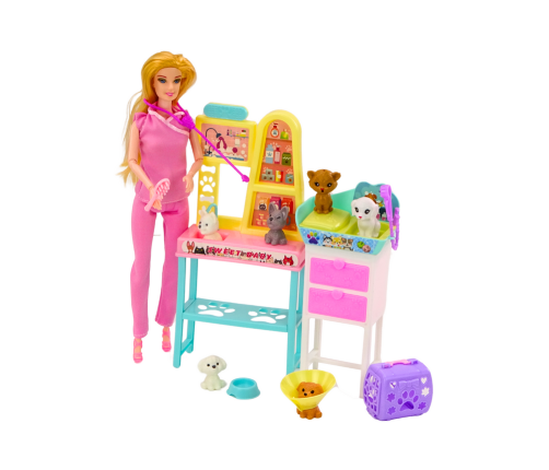 Veterinarian Doll Set, Treatment Furniture, Accessories, Pets