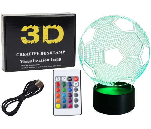 Wireless Lamp Statuette Ball 3D LED Remote Control