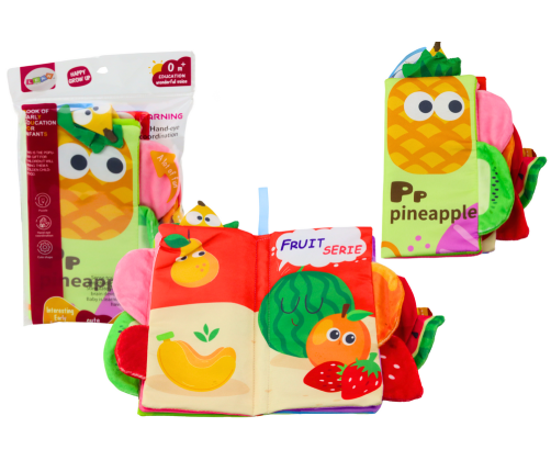 Soft Fruit Book, Crinkle, Squeaky, Colorful For Babies