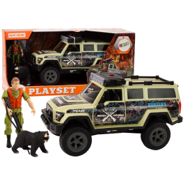 Off-Road Hunting Car Hunter Bear Lights Sounds Beige