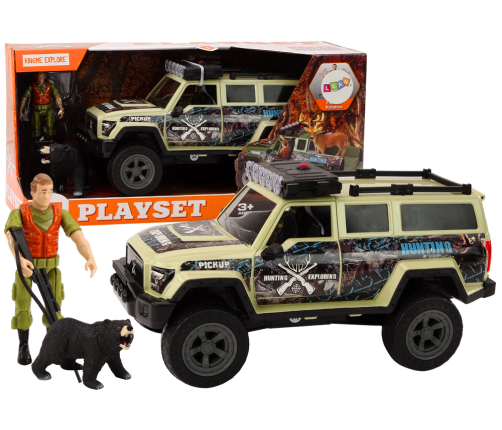 Off-Road Hunting Car Hunter Bear Lights Sounds Beige