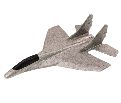 Styrofoam Fighter Plane With Slingshot Launcher Gray