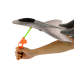 Styrofoam Fighter Plane With Slingshot Launcher Gray