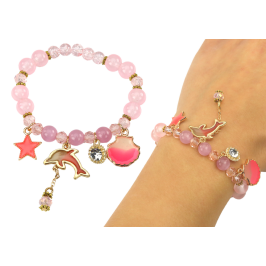 Dolphin Bracelet, Star, Pink Shell