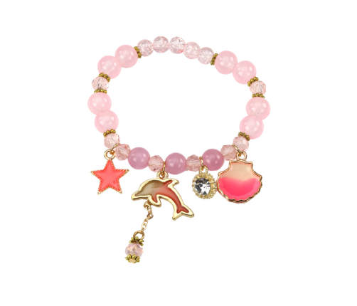 Dolphin Bracelet, Star, Pink Shell