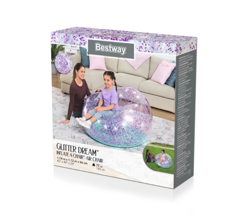 Inflatable Glitter Chair 114 x 112 x 66 Bestway 75115