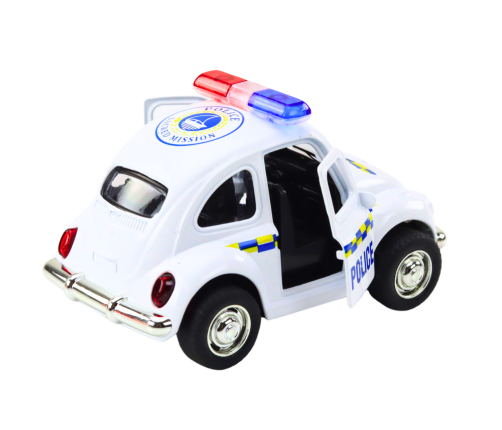 Classic Police Car 1:38 Drive Lights Sounds White