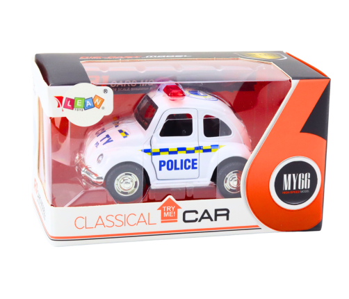 Classic Police Car 1:38 Drive Lights Sounds White