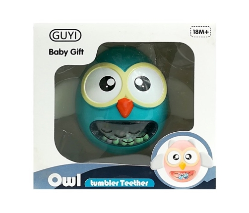 Owl Rattle Teether Children's Toy Turquoise