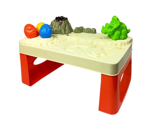 Table with Play Dough and Dinosaurs 4 Colors