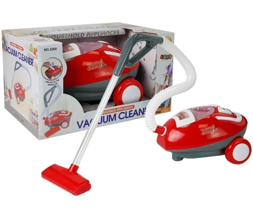 Large Battery Operated Vacuum Cleaner with Sound Red and White