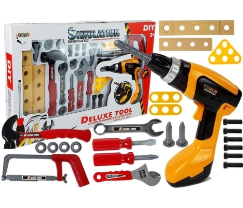 DIY Tool Set 29 Pieces Drill Hammer Saw