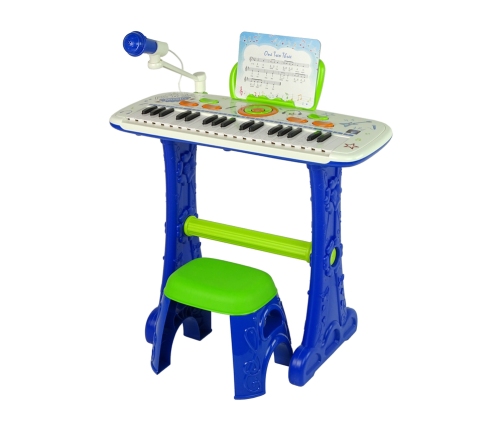 Electric Keyboard Piano for Kids Blue USB Notes