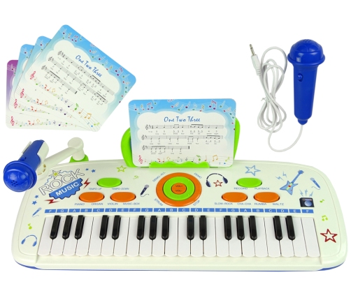 Electric Keyboard Piano for Kids Blue USB Notes