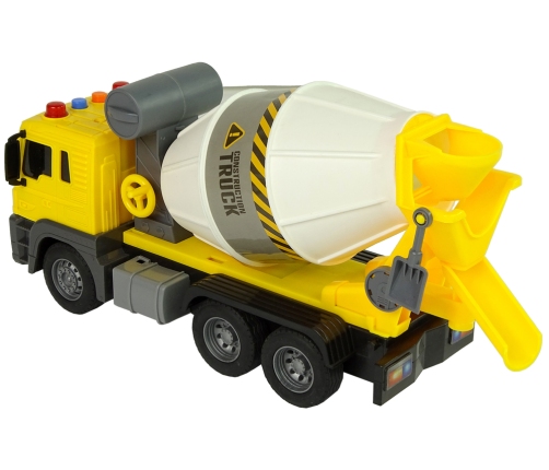 Concrete Mixer Yellow Rotating Bucket Sound Lights