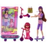 Lucy Doll Set Purple Scooter Skateboard Helmets